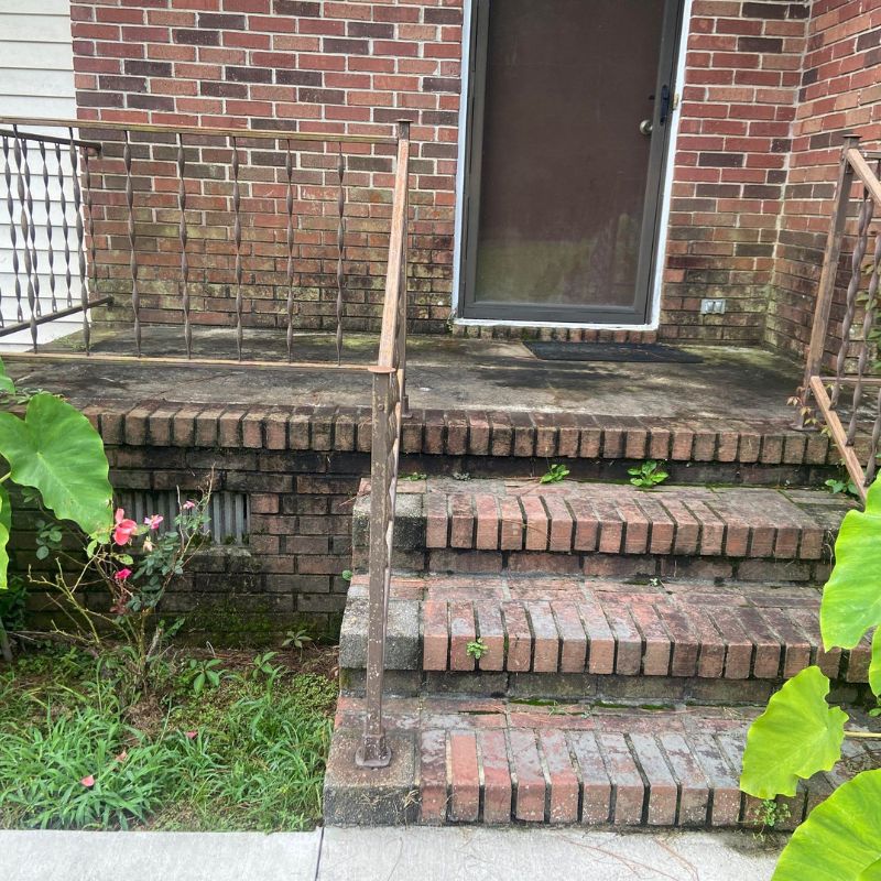 Outside stairs before Pressure Wash In Sumter SC